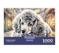 Poodle in City 1000 Piece Puzzle - Puppy Resting in Lit Space Puzzles for Adults Educational Game Jigsaw Puzzle Fun Present for Home70x50cm/1000pcs