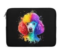 Poodle in Rainbow Hair Laptop Sleeve Case with Zippered Notebook Computer Pocket Protective for Office Travel