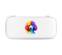 Poodle in Rainbow Hair Portable Storage Bag Compatible with Switch Carrying Case Protector Bags with 15 Games Accessories