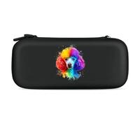 Poodle in Rainbow Hair Portable Storage Bag Compatible with Switch Carrying Case Protector Bags with 15 Games Accessories