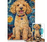 Poodle in Starry Night Puzzles for Teenagers 1000 Pieces Strengthen Recall Calm Pastime Quality Edge Festive Gift (38x52cm)