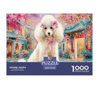 Poodle in Town_2 Jigsaw Puzzles Puzzles for Adults Kids. 1000 Piece Whimsical Challenge Toy Educational Games Home Decoration for Adults& Kids Age 14 Years Up 70x50cm/1000pcs