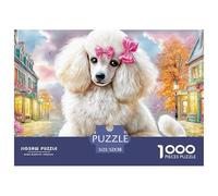 Poodle in Town Jigsaws Suitable for Decompression And Wall Decor 1000 Piece Puzzle Fit Together Perfectly for Adults And Kids 52x38cm/1000pcs