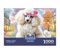 Poodle in TownElegant Jigsaw Puzzles for Adults Presenting 1000 Advanced And Challenging Educational Games Designed for Women And Men Alike - These Jigsaw Puzzles Are Ideal for Adults An
