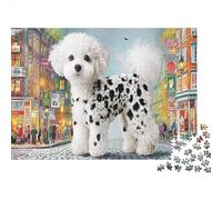 Poodle Jigsaw Puzzle for Adults Kids: Poodle with Dalmatian Age 12 Years Up Educational Game 38x26cm/1000pcs