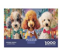 Poodle Jigsaw Puzzles Great Gift for Adults 1000 Piece Challenging Games Home Decoration Cute Pet Dog Jigsaw Puzzle for Adults And Kids 52x38cm/1000pcs