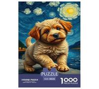 Poodle Jigsaw Puzzles Puzzle for Adults Kids. 1000 Piece Pet Dog Great Gifts Challenge Toy Educational Game Home Decoration for Educational Games Gifts 38x26cm/1000pcs