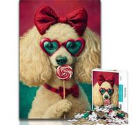 Poodle Jigsaws Puzzles 1000 Pieces for Adults Gifts,Challenging Game And Family Play Wall Decoration Unique Birthday And Xmas Gifts (75x50cm)