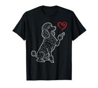 Poodle Lover Dog Art Poodle Holding Heart Valentines T-Shirt