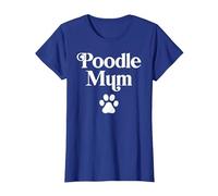 Poodle Mum T-Shirt, Women, Royal Blue, Medium