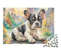 Poodle on A Colorful Street 1000-Piece Jigsaw Puzzle Highly Playable Puzzle Educational Toy for Kids Age 12+ & Adults 38x26cm/1000pcs