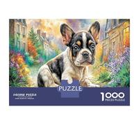 Poodle on A Colorful Street Jigsaw Puzzles Puzzle for Adults Kids. 1000 Piece Interesting Whimsical Challenge Toy Educational Game Home Decoration for Educational Games Gifts 70x50cm/1000pcs