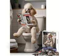 Poodle on The Toilet 1000 Piece Jigsaw Puzzles for Adults Improve Memory Anxiety Relief Sharp Edge Wall Art Decor (50x75cm)