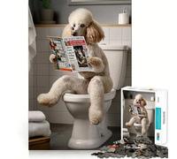 Poodle on The Toilet 1000 Piece Jigsaw Puzzles for Adults Jigsaw Memory Gain Stress Release Design Assembly Xmas Gift (38x52cm)