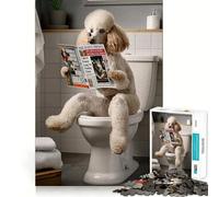 Poodle on The Toilet 1000 Piece Jigsaw Puzzles for Adults Jigsaw Think Toy Home Enjoy Fine Cut Santa Wish Gift (38x26cm)