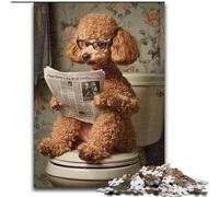 Poodle on The Toilet 1000 Pieces Jigsaw Puzzle For Adults Teens, Brain Intelligence Challenge Addictive Toys Birthday Gifts for Age 14+ 26x38cm
