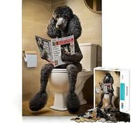 Poodle on The Toilet for Adults 1000 Piece Jigsaw Puzzle Mind Exercise Toy Family Joy Precision Cut Lovely Gift (38x52cm)
