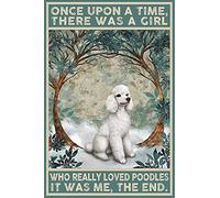 Poodle Once Upon A Time, There was A Girl Who Really Loved Poodles It was Me, Tin Sign Waterproof for Living Room Bathroom Indoor and Outdoor Club Wall Decor 8"x12"