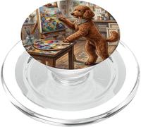 Poodle Painting Artist Studio Cute Dog Art Scene PopSockets PopGrip for MagSafe