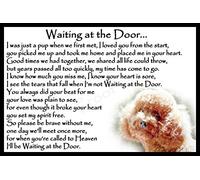Poodle Pet Dog Memorial Rainbow Bridge Gift - Waiting at The Door