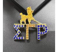 ΣΓΡ Poodle Pin Women's Greek Letter Sorority Party Pin | SGRho Greek letters paved deep blue crystals, classic sorority symbol, memorial gift for sisterhood party & holidays