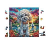 Poodle Puppy 100 Piece Count Premium Jigsaw Puzzle For Adults Teens 14+ Concentration Training Indoor Game Family Game Night 28x28cm