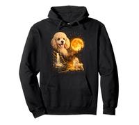 Poodle Puppy Howling to Its Protector Under the Moon Pullover Hoodie
