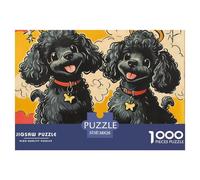 Poodle Puzzles 1000 Pieces for Adults Animal Fun Challenging Brainteasing Jigsaw Colourful Home Decoration Randomly Shaped 38x26cm/1000pcs