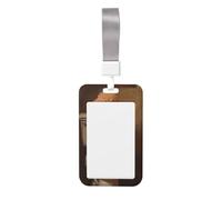 Poodle Reading On Toilet Seat Sliding Id Badge Holder Hard Plastic Work Card Case Name Tag Protector for Nurses Office