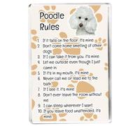 Poodle Rules - Funny Pet Owner Quote - Dog Mum/Dad - Fridge Magnet - Novelty Gift