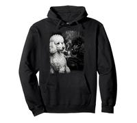 Poodle Smoking Lighter Dog Edgy Black White Art Pullover Hoodie