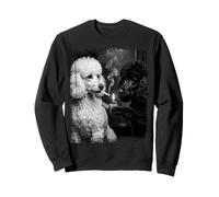 Poodle Smoking Lighter Dog Edgy Black White Art Sweatshirt