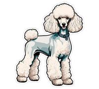 Poodle Sticker 4 Inch Standard Lover Hypoallergenic Dog - Waterproof Animal Vinyl Decal for Laptop Water Bottle Car Tumbler - Durable Aesthetic Long-Lasting Stickers for Adults ID44990
