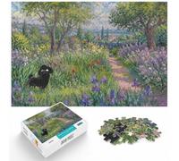 Poodle The Artist 's Garden Claude Monet Jigsaw Puzzle, 500 Piece | Christmas gift for puzzle lovers: activity for family time in spare time.