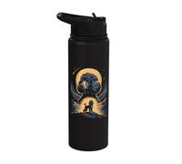 Poodle Under Moonlight Cosmic Forest Night Stainless Steel Insulated Water Bottle