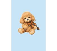 Poodle Violin Notebook - Pastel Blue: 6 x 9 120-Page BLUE Paper Lined Music Journal for Violin and Poodle Lovers