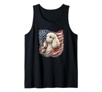 Poodle with American Flag Tank Top