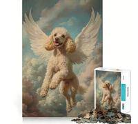 Poodle with Angel Wings 1000 Piece Jigsaw Puzzles for Teenagers Mind Challenge Toy Quiet Hobby Precise Cut Seasonal Gift (38x52cm)