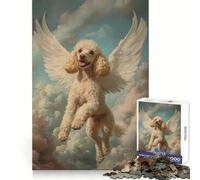 Poodle with Angel Wings 1000 Piece Jigsaw Puzzles for Teenagers Mind Challenge Toy Quiet Hobby Precise Cut Seasonal Gift (38x52cm)
