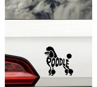 Poodle Words Silhouette Fun Waterproof Sticker - Decals for Car Bumpers, Laptops, Mirrors, Windows - Gift for Dog Lovers (Black)
