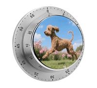Poodles Dog Timers Kitchen Chef Cooking Timers Portable Countdown Alarm Loud Countdown Clock Waterproof Stainless Steel Timer Compact 60-Minute Mechanical Timer Daily Use