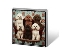 Poodles Dogs Badge Brooches Unique And Distinctive Square Alloy Emblem Brooch Cute Patterns Casual Clothing Pin For Clothing, Backpacks, Hats, Business Events & Daily Decoration