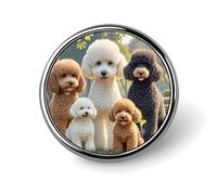 Poodles Dogs Button Pin 1 Inch, Personalized Metal Lapel Pins, Lightweight Round Brooch Pin, Elegant Button Badges, Funny Enamel Pins for Shirts Jackets Bags & Gift
