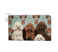 Poodles Dogs Coin Purse with Key Ring Cute Change Purse Travel Portable Keychain Wallet with Zipper for Women Girls, style, One Size