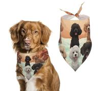 Poodles Dogs Dog Bandana Triangle Dog Scarf Washable Polyester Dog Bibs Cute Pet Bandana for Medium Large Dogs Puppy and Cats