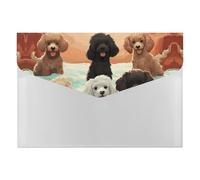 Poodles Dogs File Organizer,Portable Premium Accordion File Folder with 6 Pockets, Receipt Paper and Bill Document Organizer - Aesthetic Paper Organizer Folder for Home,Office
