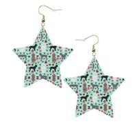 Poodles Dogs Leather Star Shaped Earrings Fashion Accessories Lightweight Festivals Parties Everyday Life