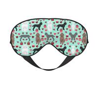 Poodles Dogs Light Blocking Sleep Mask Adjustable Comfortable Soft Eye Cover Reversible Night Rest
