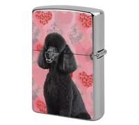 Poodles Dogs Lighter Case Double-Sided Graffiti Metal Lighter Cover Lighters Protective Sleeve for Women Men Standard Lighters