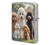 Poodles Dogs Lighter Case Pouch Double-Sided Metal Lighter Sleeve Scratch & Drop Resistant Lighters Protector Fits Standard Kerosene Lighters Pocket Protective Cover for Camping Party